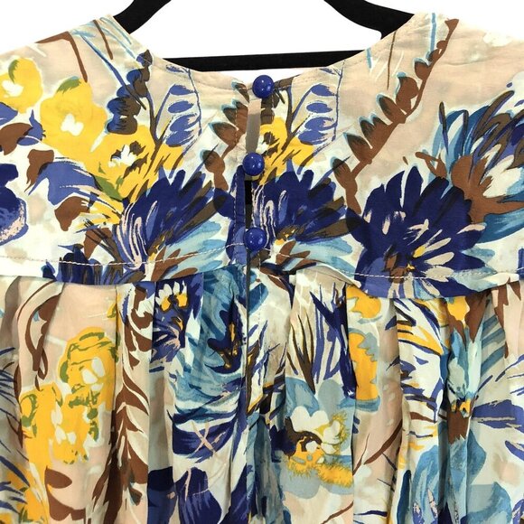 Tracy Reese Resort Silk Size S Floral Cap Sleeve Mini Dress Draped Front Sheath - Picture 11 of 11